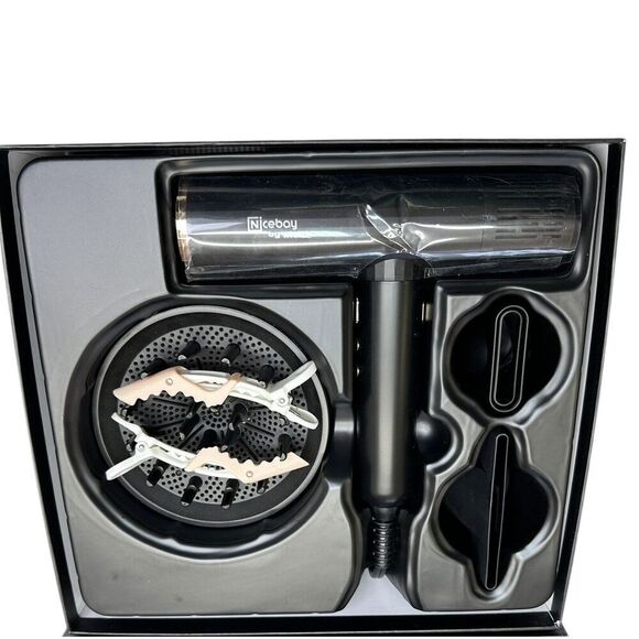 Nicebay Ionic Hair Dryer, Professional Blow Dryer with 3 Attachments Open Box - Picture 3 of 12